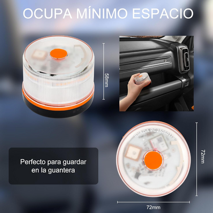 DF Luz de Emergencia V16 Aprobada por la DGT con Geolocalización 3.0 – Señalización de Ubicación para Automóviles, Plan de Datos Incluido – Base Magnética IP54 – Cumple con la Normativa 2026.